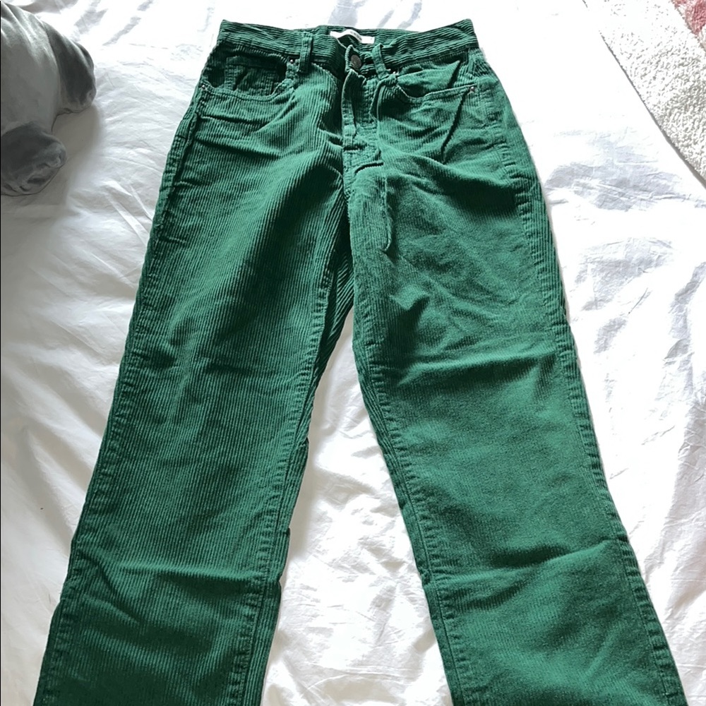 Green Corduroy Women Jeans